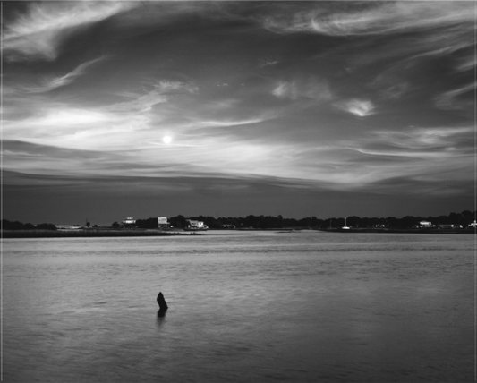 Moonrise over Cedar Key (Monochrome)