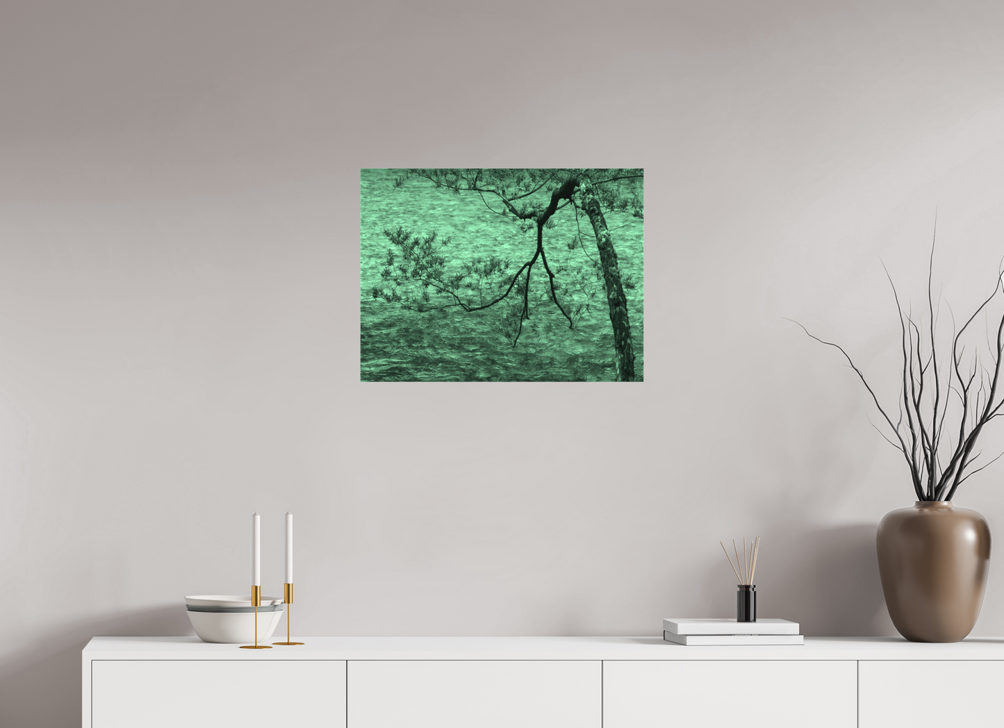 Tree Branch Over Mountain Stream, Japanese Alps